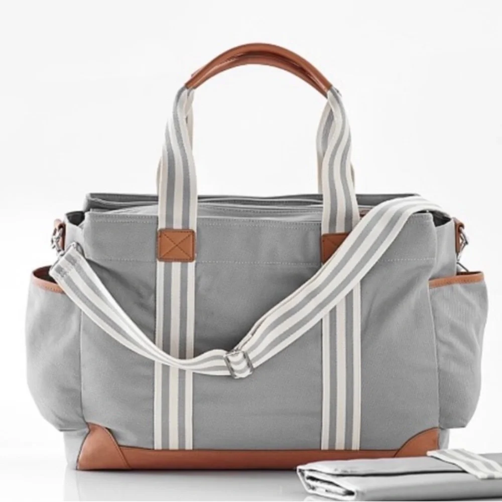 Pottery barn diaper bag gray